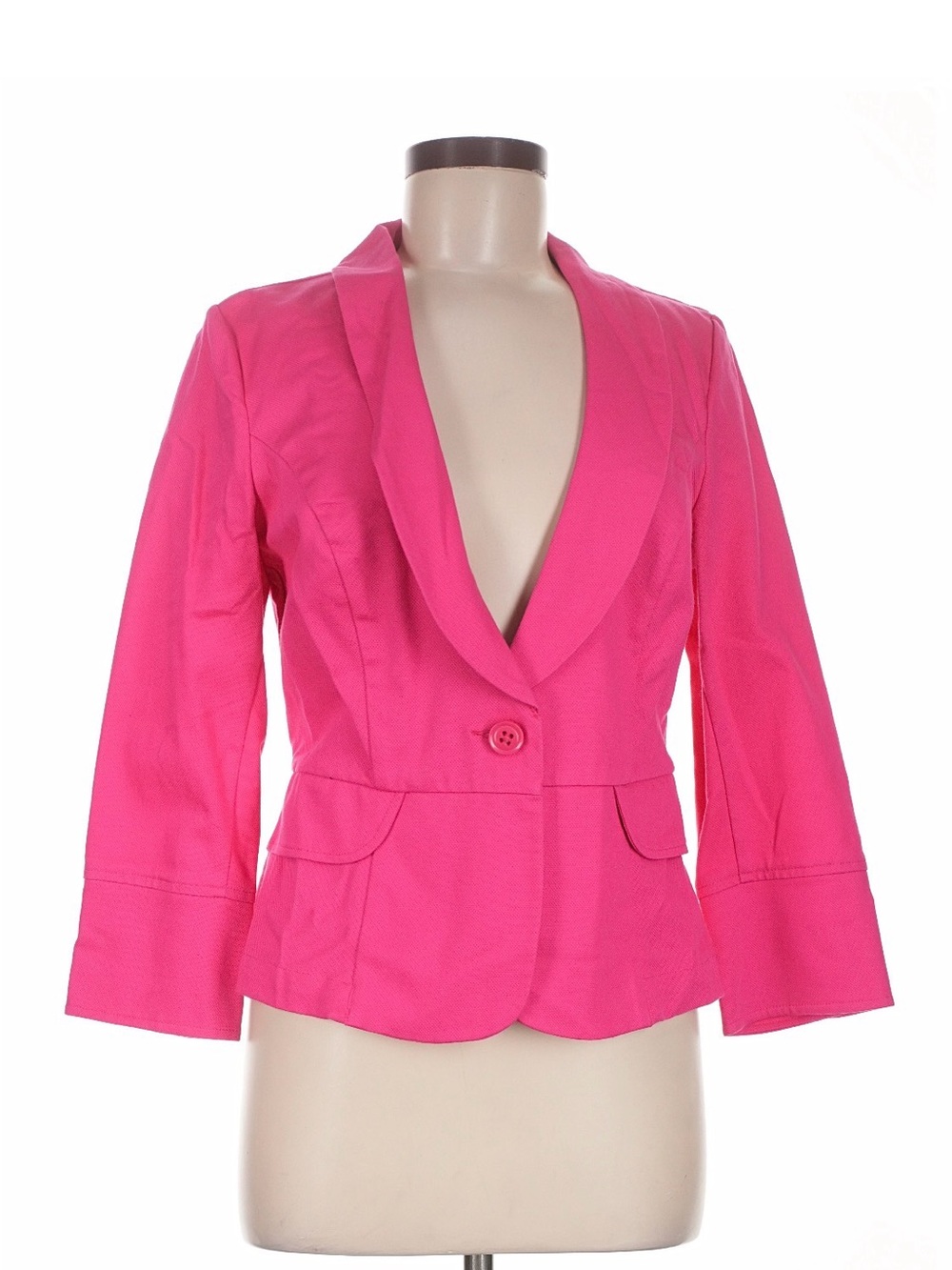 CAbi Pink Single-Button Notch-Collar Blazer